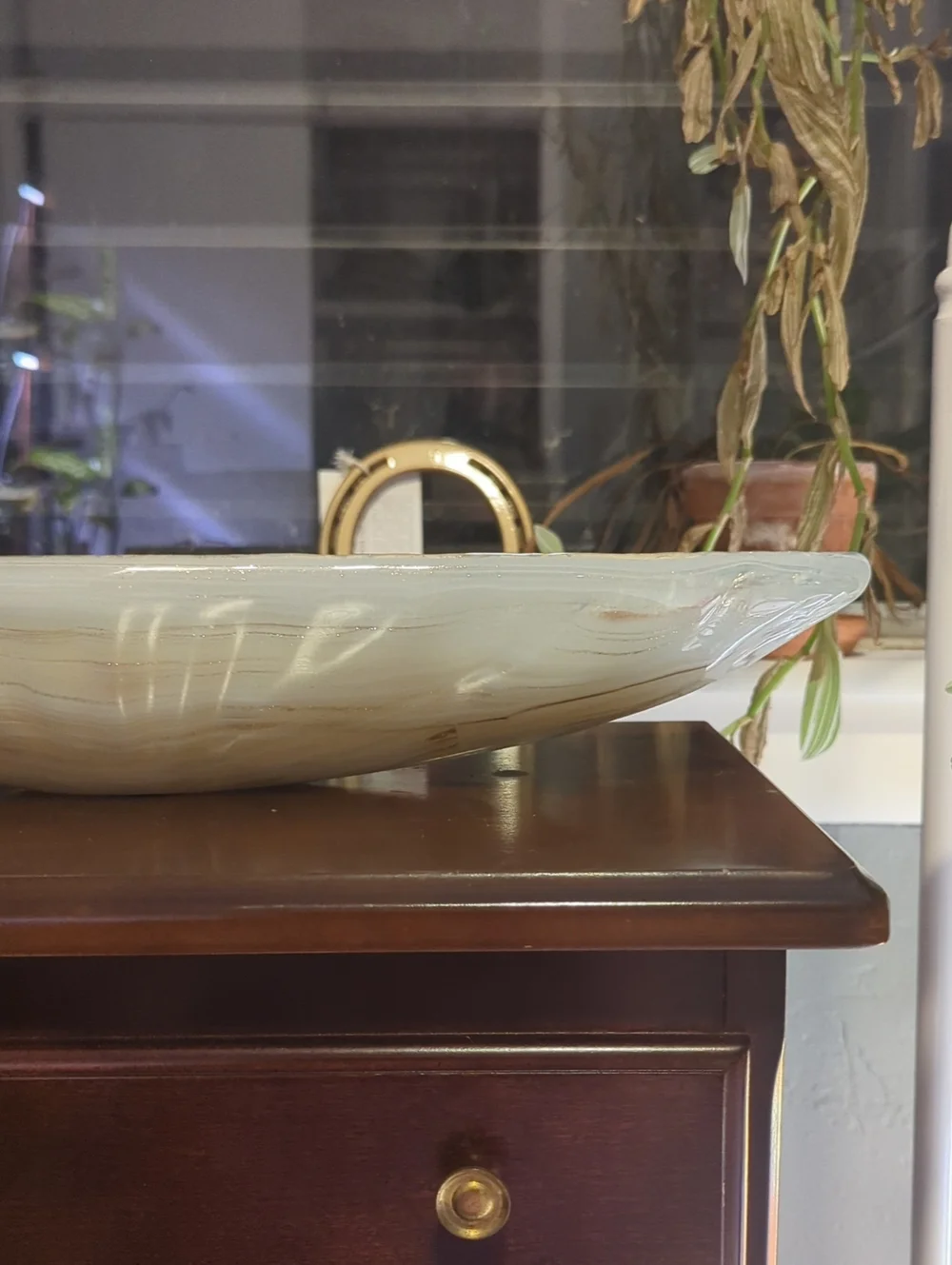 Antonio Tammaro Murano Glass Long Coffee Table 3 Wick Candle Gold And White NWT